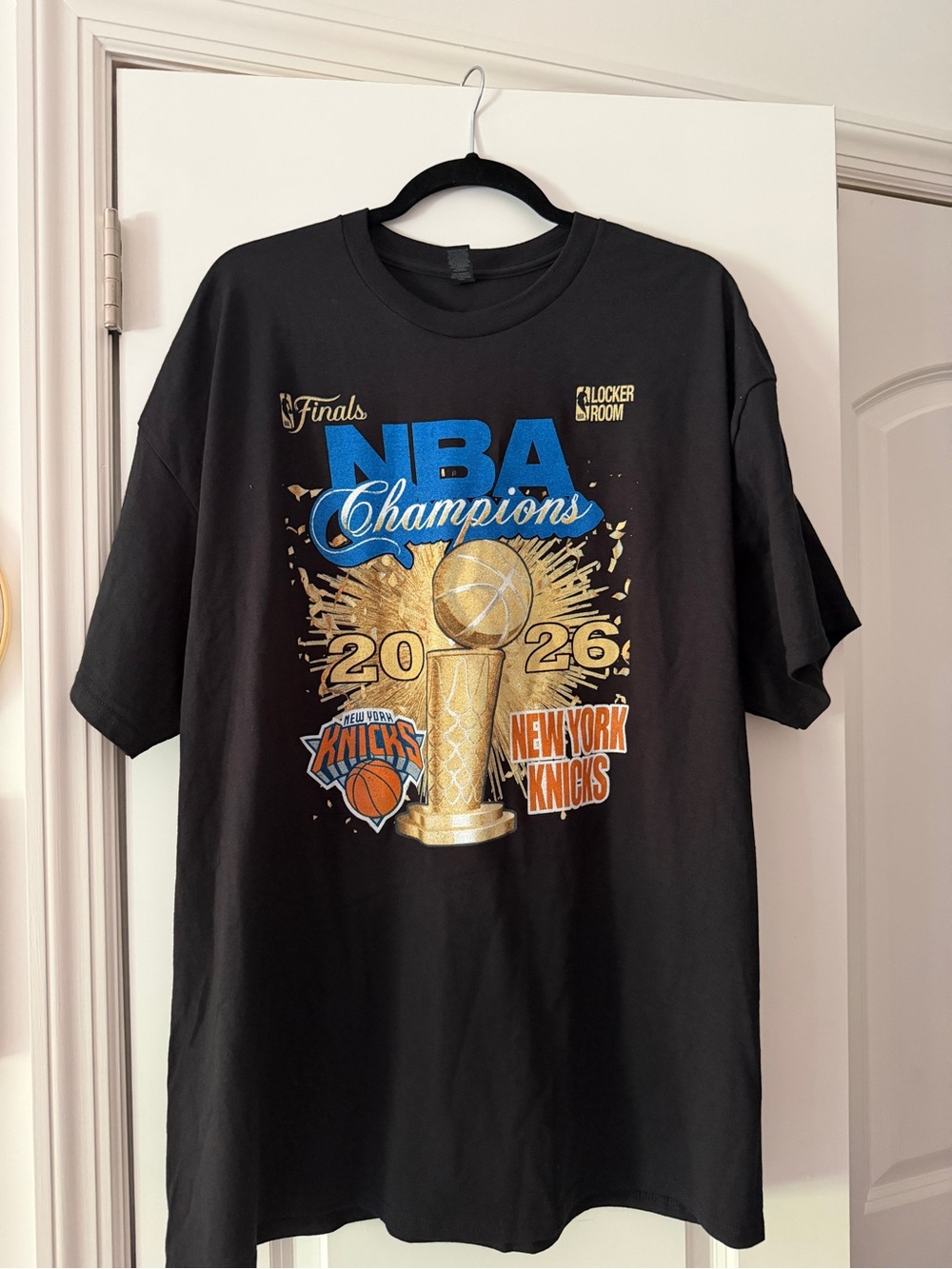 NBA Champions 2026 New York Knicks Graphic Tee - Black